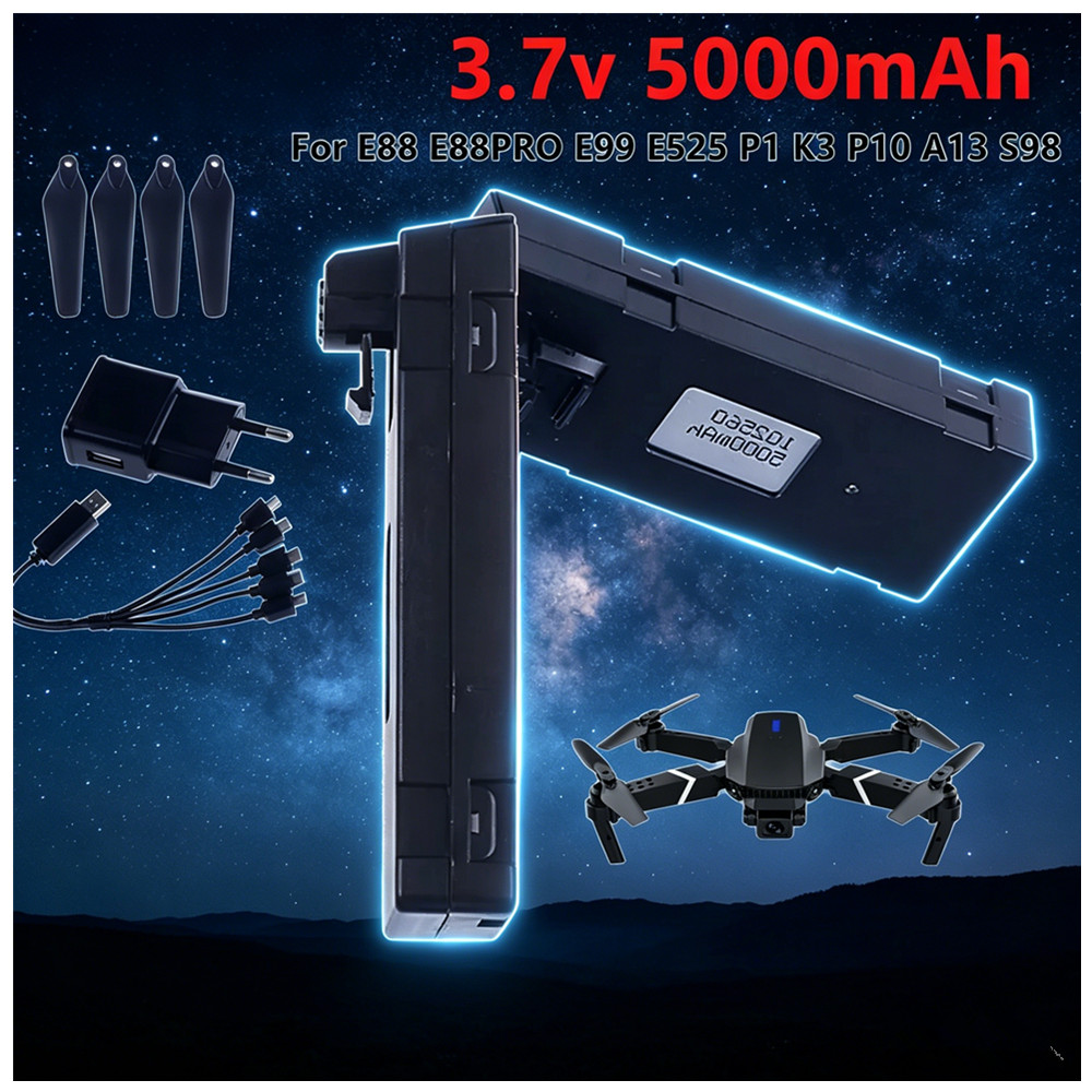 3.7V 5000mAh Rechargeable Li-i - Drone Rc E99 K3 recension och pris