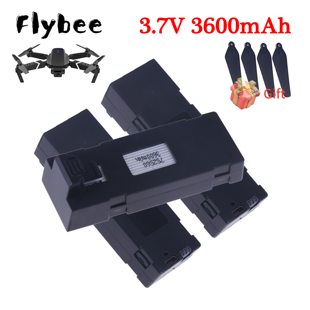 3.7V 3600mAh Upgrade E88 Batte - Drone Rc E99 K3 recension och pris