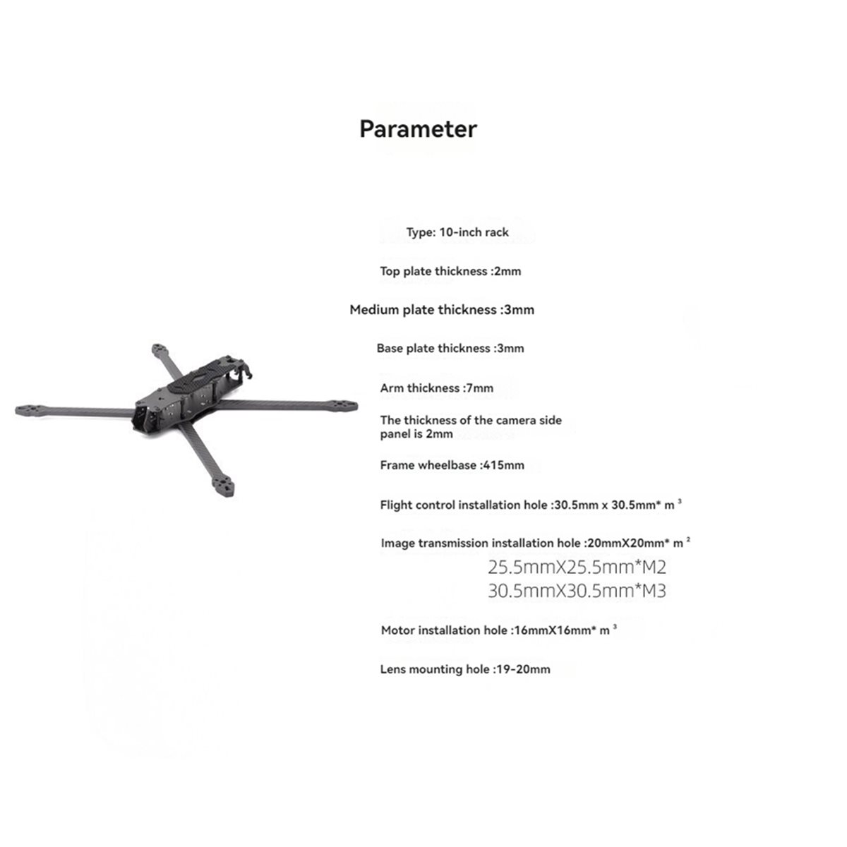 L70A MY10 10 Inch FPV Drone Fr - Carbon Fiber Drone Arm recension och pris